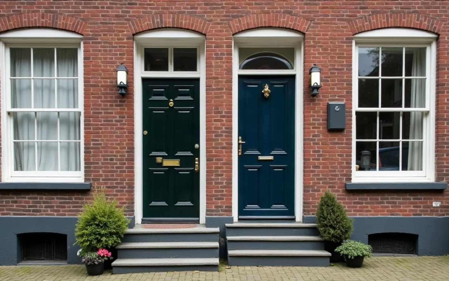 Een bovenwoning boven een winkelpui, met een smalle eigen voordeur naast de etalage.